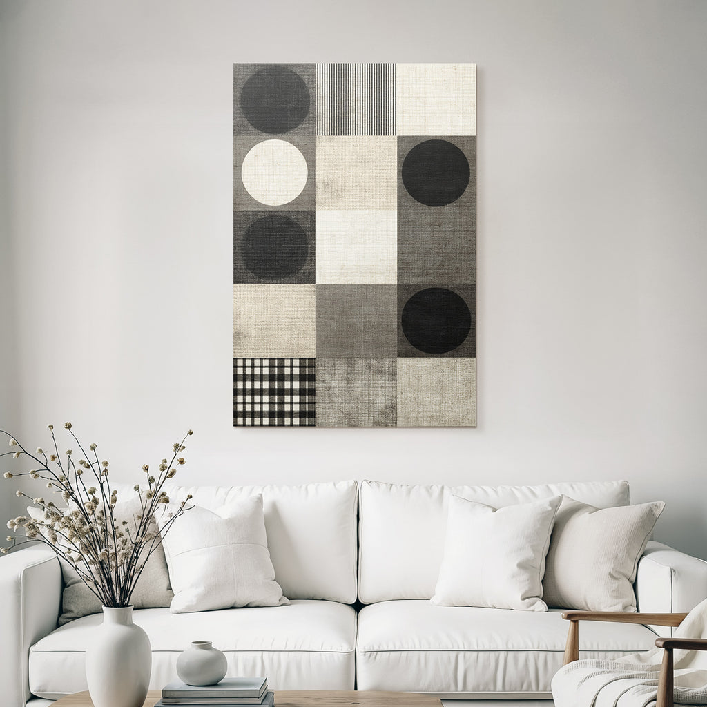 Geometrisches Design Muster Schwarz Weiss Grau Toene