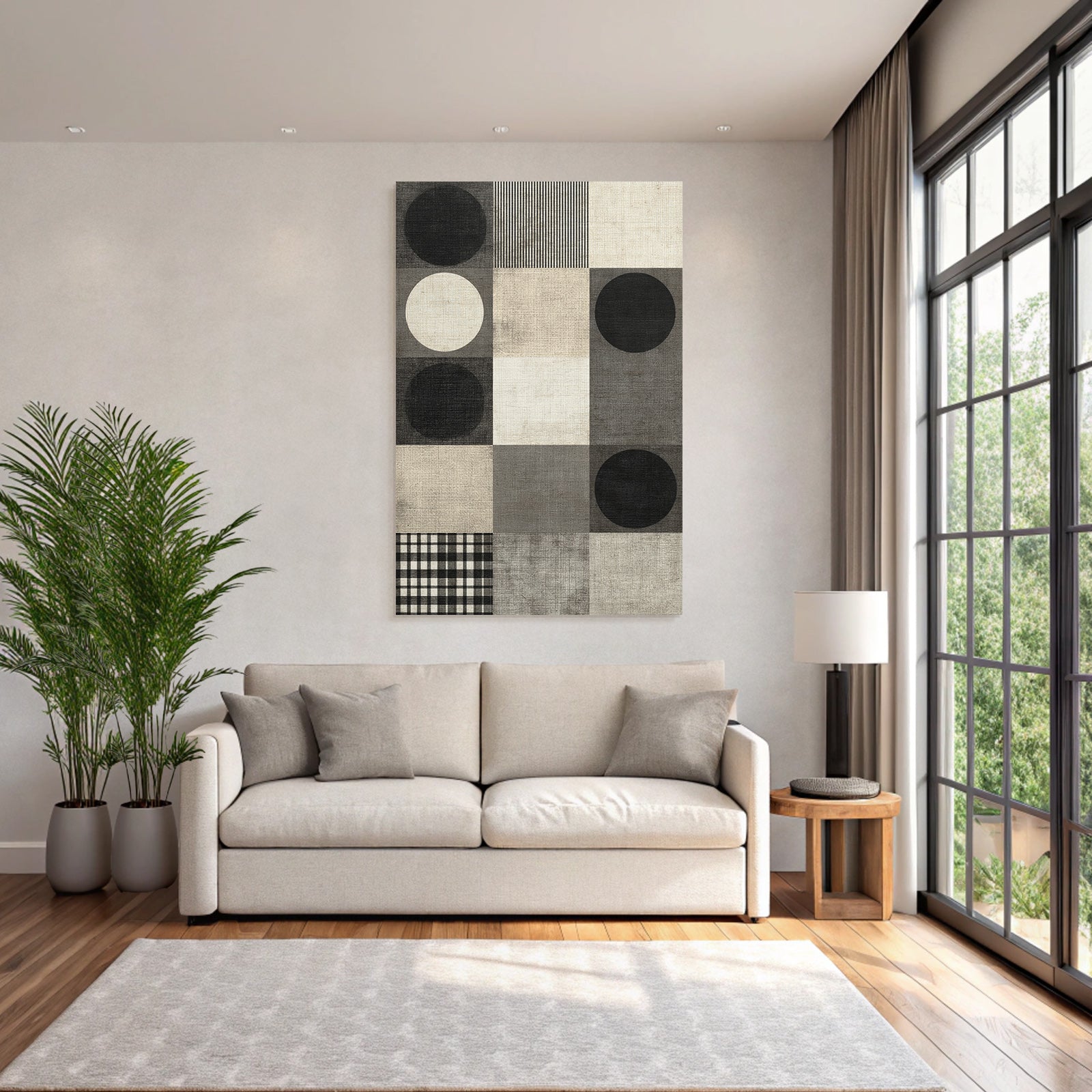 Geometrisches Design Muster Schwarz Weiss Grau Toene