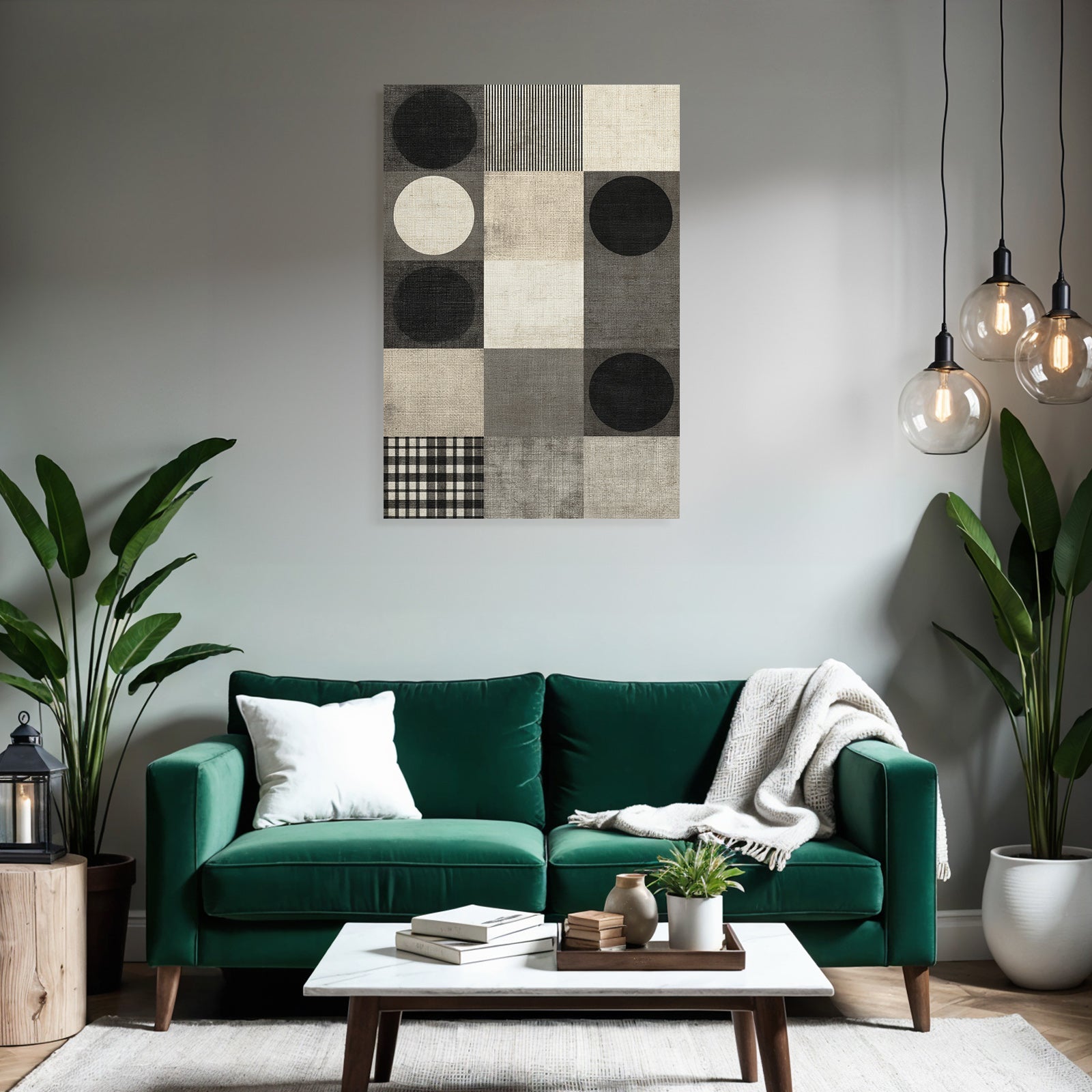 Geometrisches Design Muster Schwarz Weiss Grau Toene