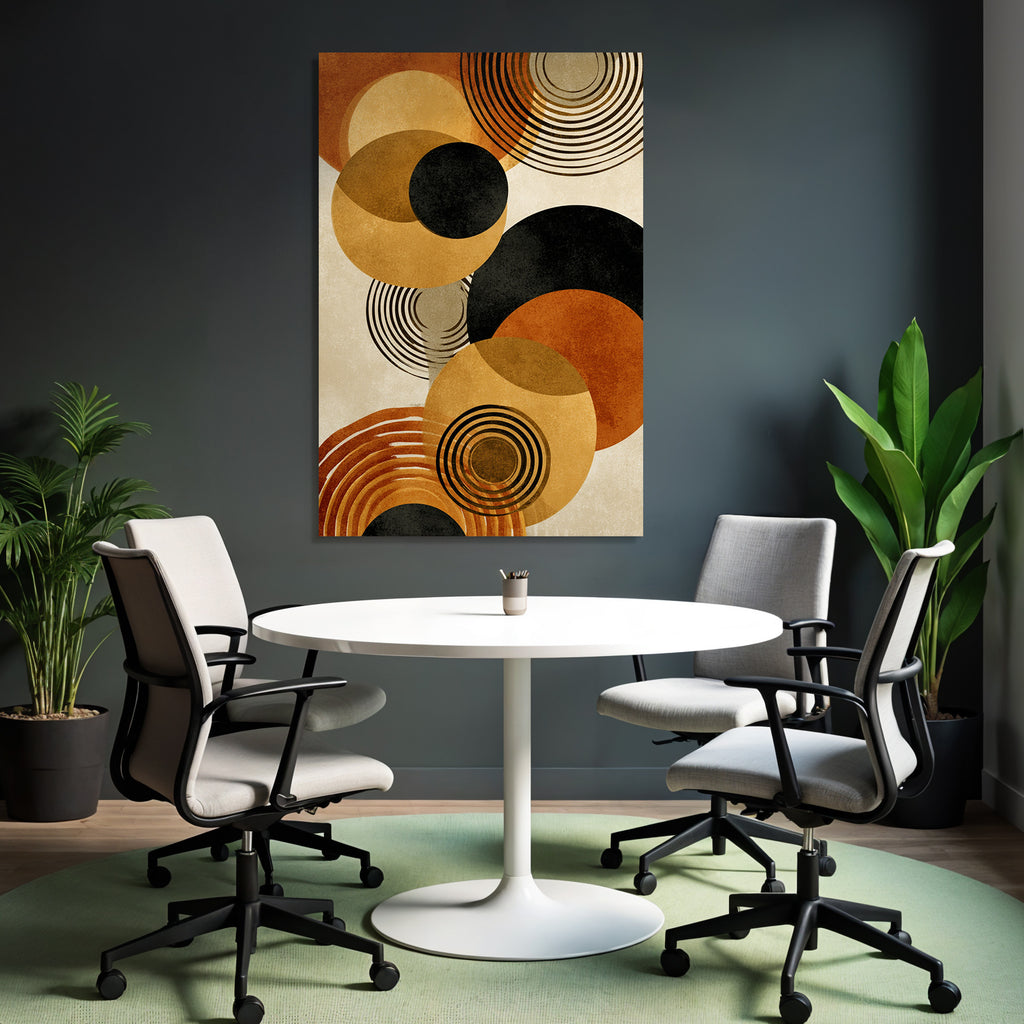 Konzentrierte Abstrakte Formen Erdenfarben Moderne Grafik Kunst