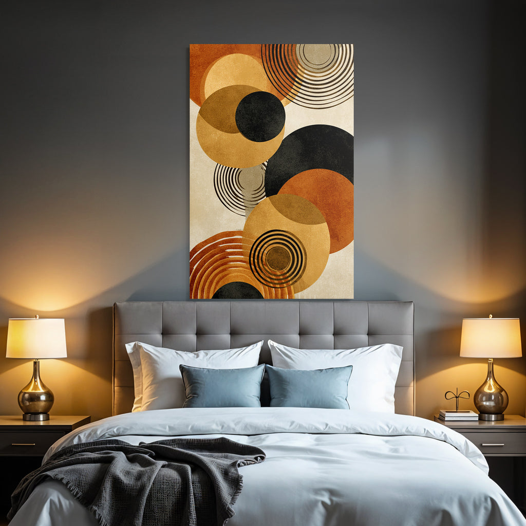 Konzentrierte Abstrakte Formen Erdenfarben Moderne Grafik Kunst