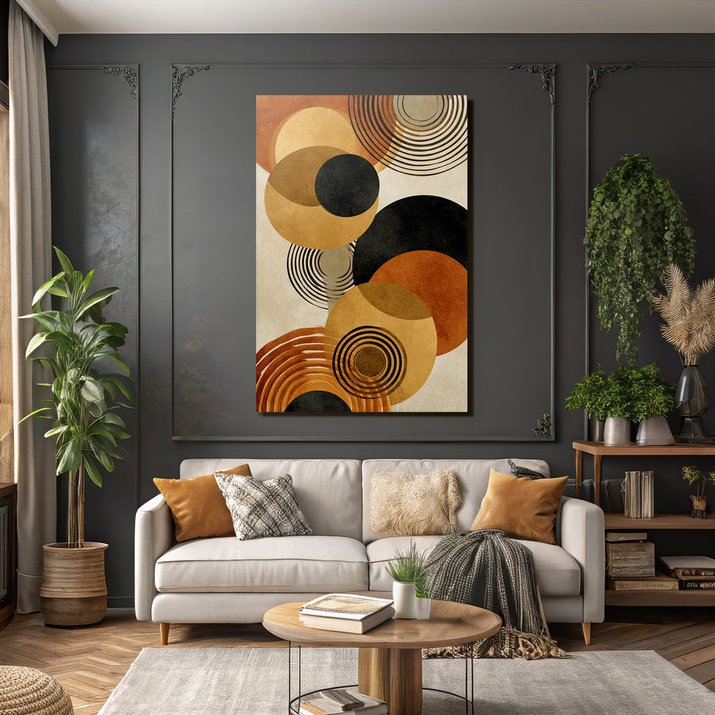 Konzentrierte Abstrakte Formen Erdenfarben Moderne Grafik Kunst