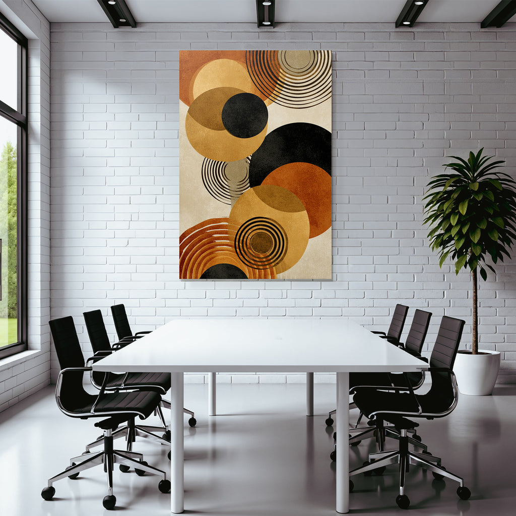 Konzentrierte Abstrakte Formen Erdenfarben Moderne Grafik Kunst