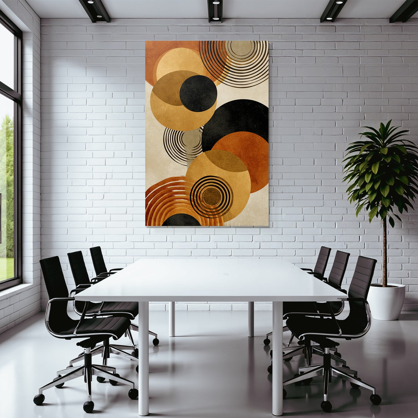 Konzentrierte Abstrakte Formen Erdenfarben Moderne Grafik Kunst