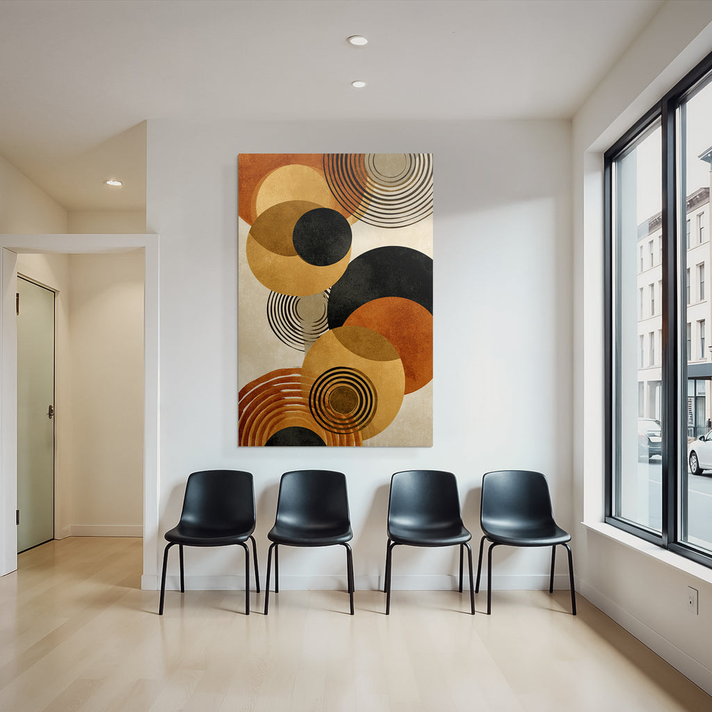 Konzentrierte Abstrakte Formen Erdenfarben Moderne Grafik Kunst