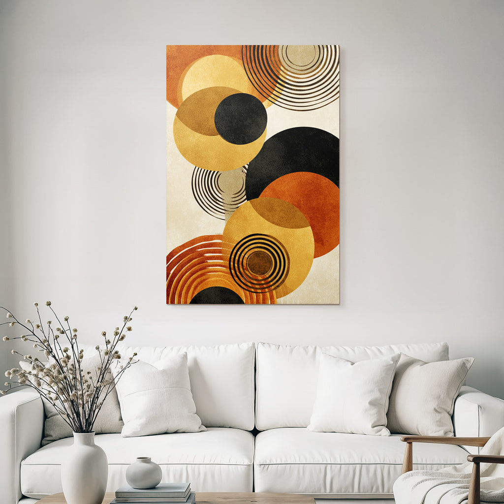 Konzentrierte Abstrakte Formen Erdenfarben Moderne Grafik Kunst