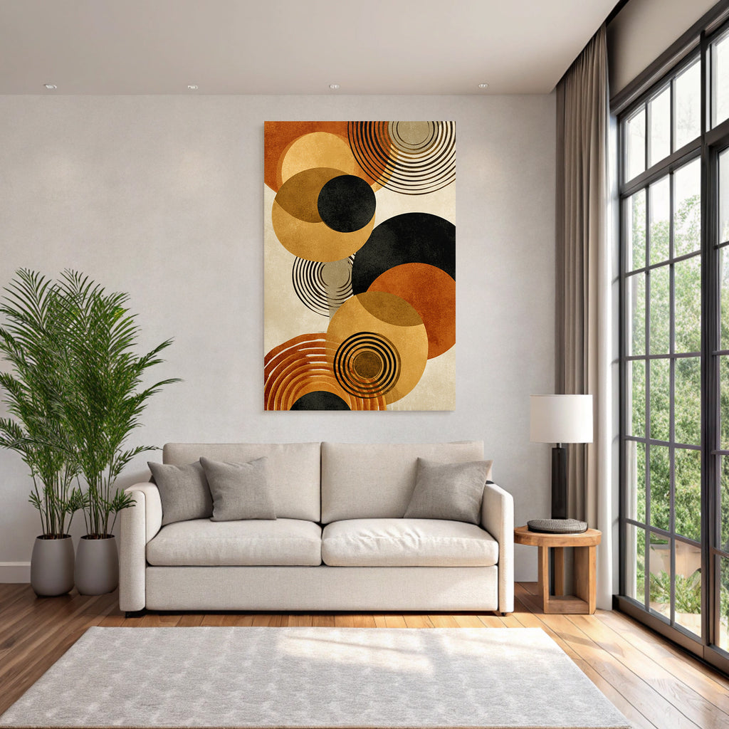 Konzentrierte Abstrakte Formen Erdenfarben Moderne Grafik Kunst