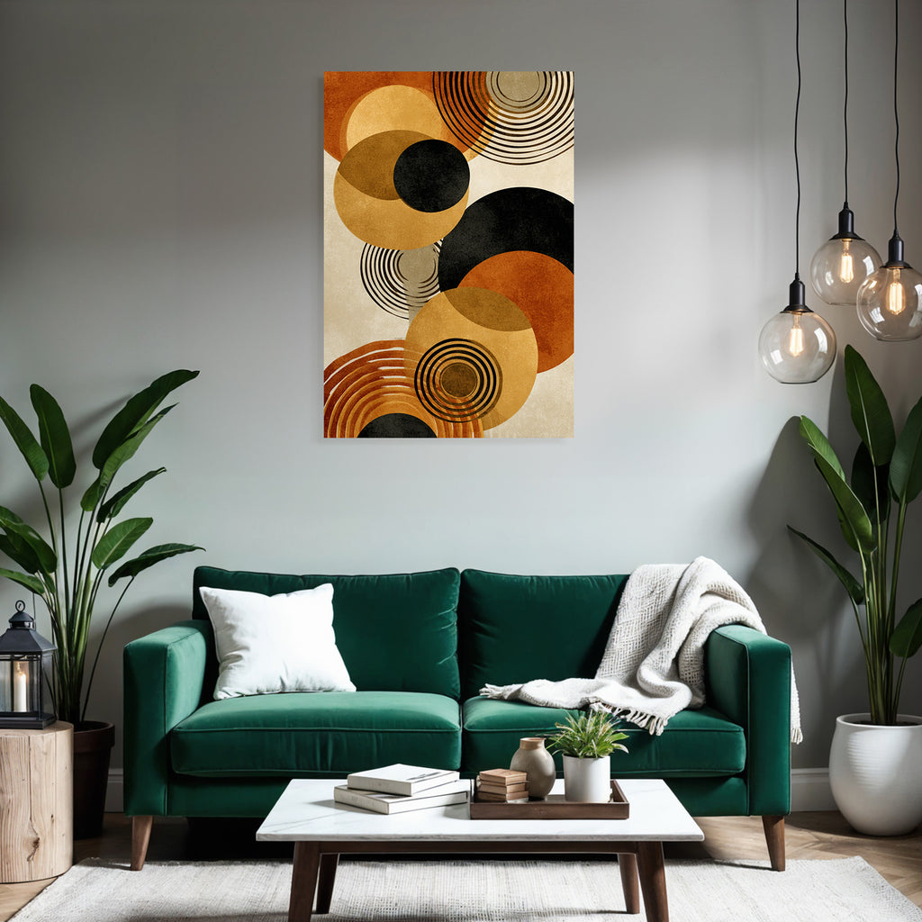 Konzentrierte Abstrakte Formen Erdenfarben Moderne Grafik Kunst