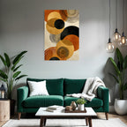 Konzentrierte Abstrakte Formen Erdenfarben Moderne Grafik Kunst