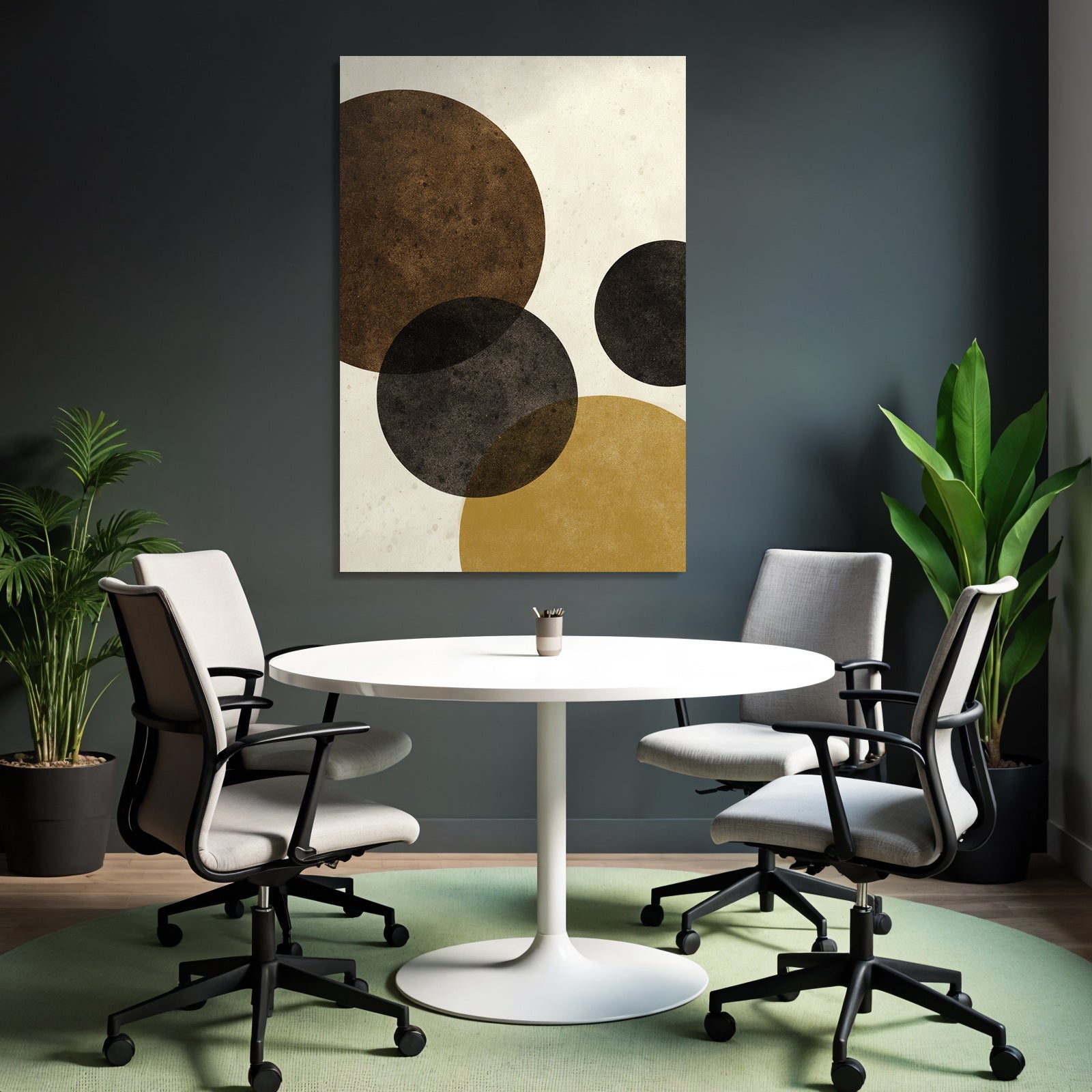 Minimalist Design Overlapping Circles Earth Tones Craft Background
