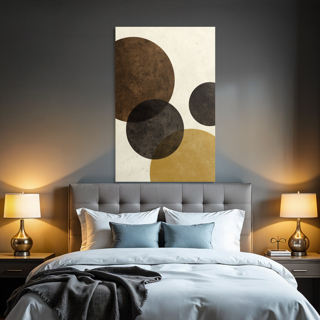 Minimalist Design Ueberlappende Kreise Erdtoene Handwerk Background