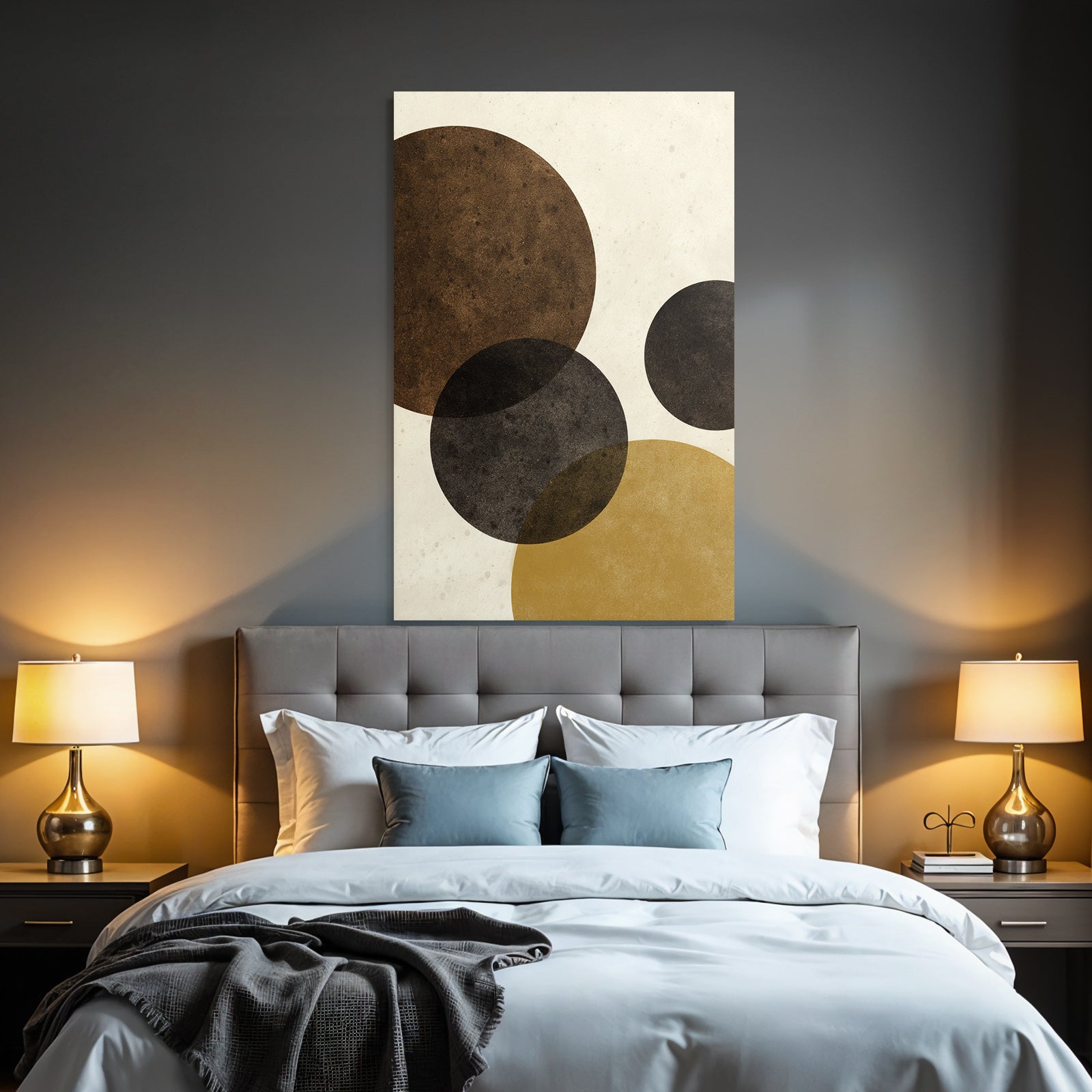 Minimalist Design Overlapping Circles Earth Tones Craft Background
