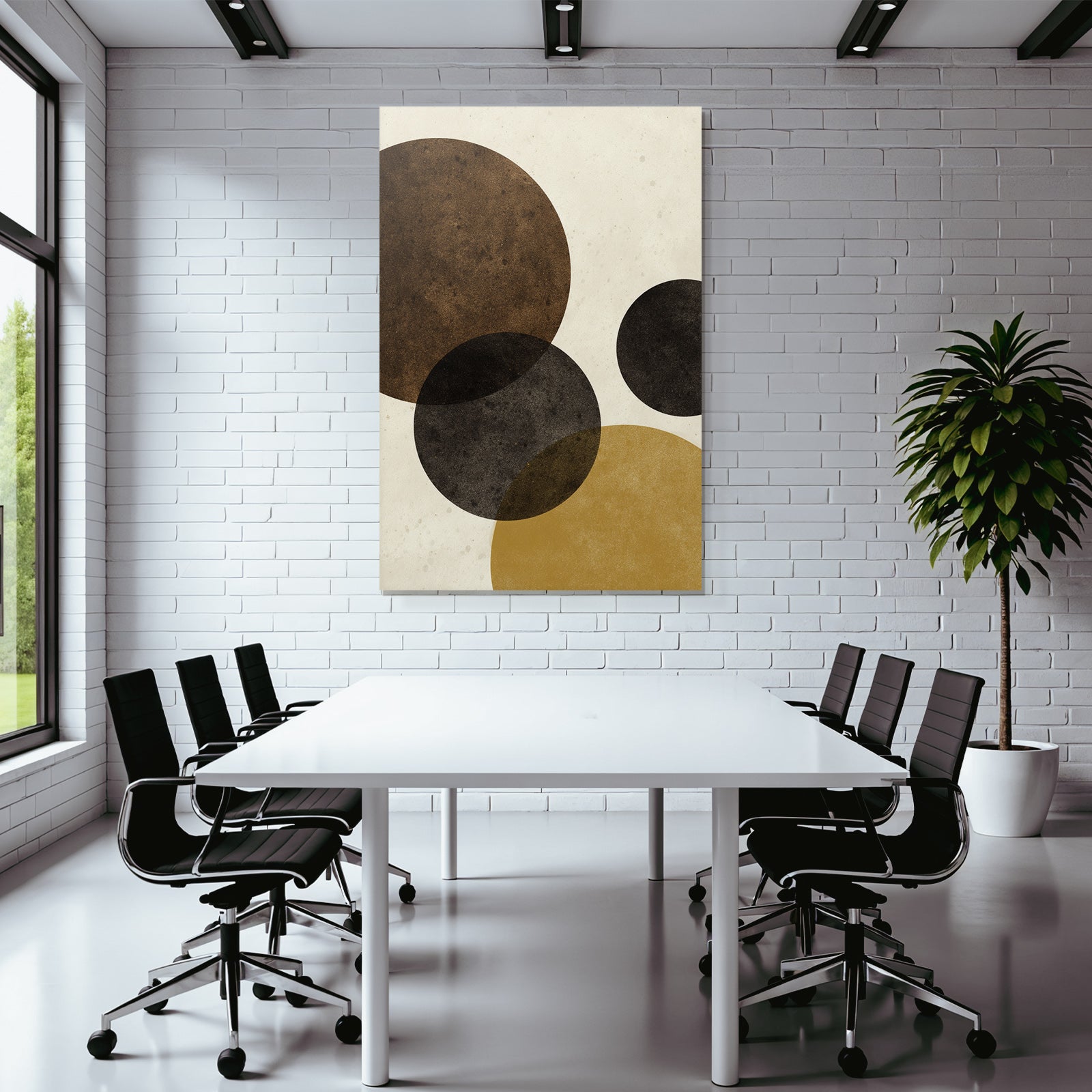 Minimalist Design Overlapping Circles Earth Tones Craft Background