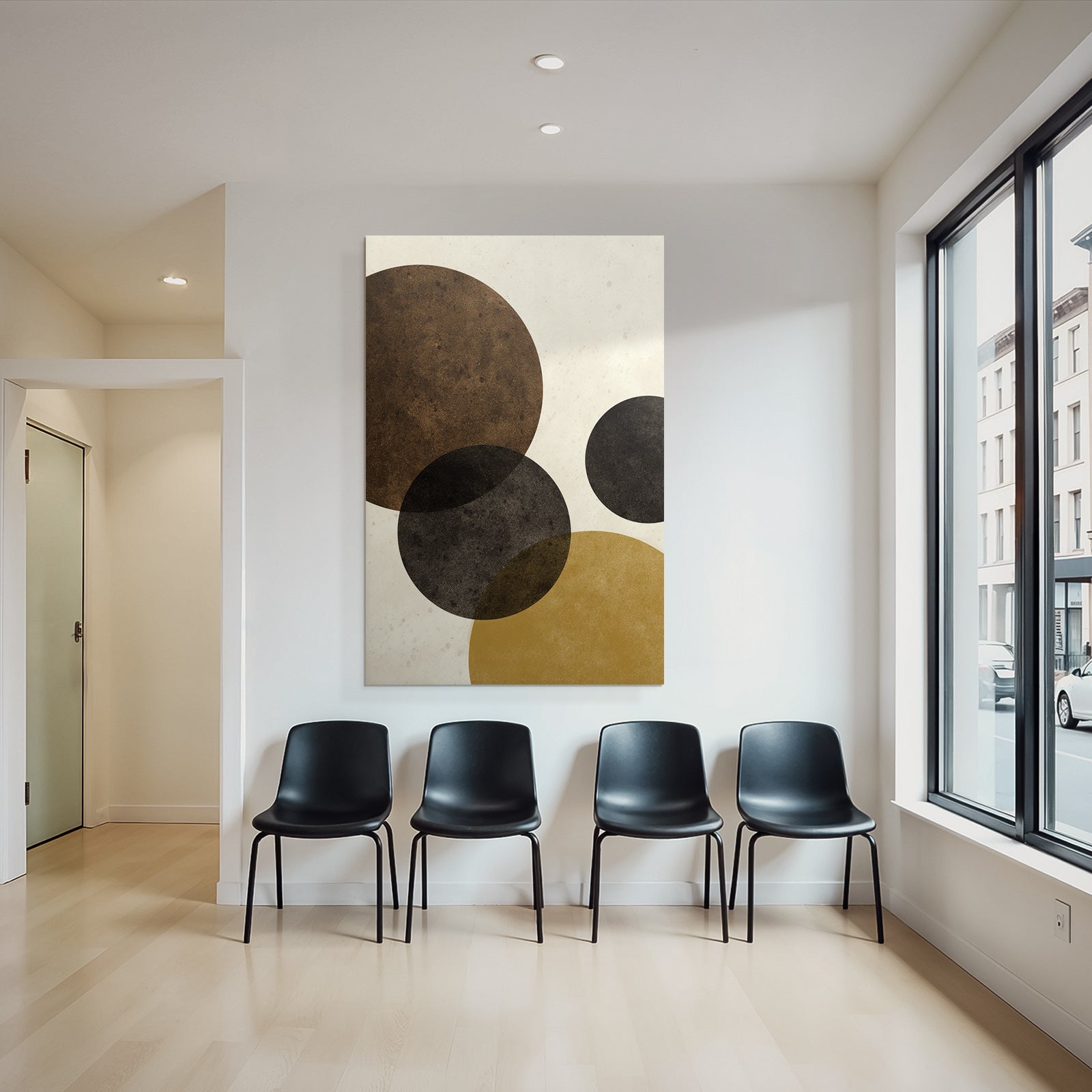 Minimalist Design Overlapping Circles Earth Tones Craft Background