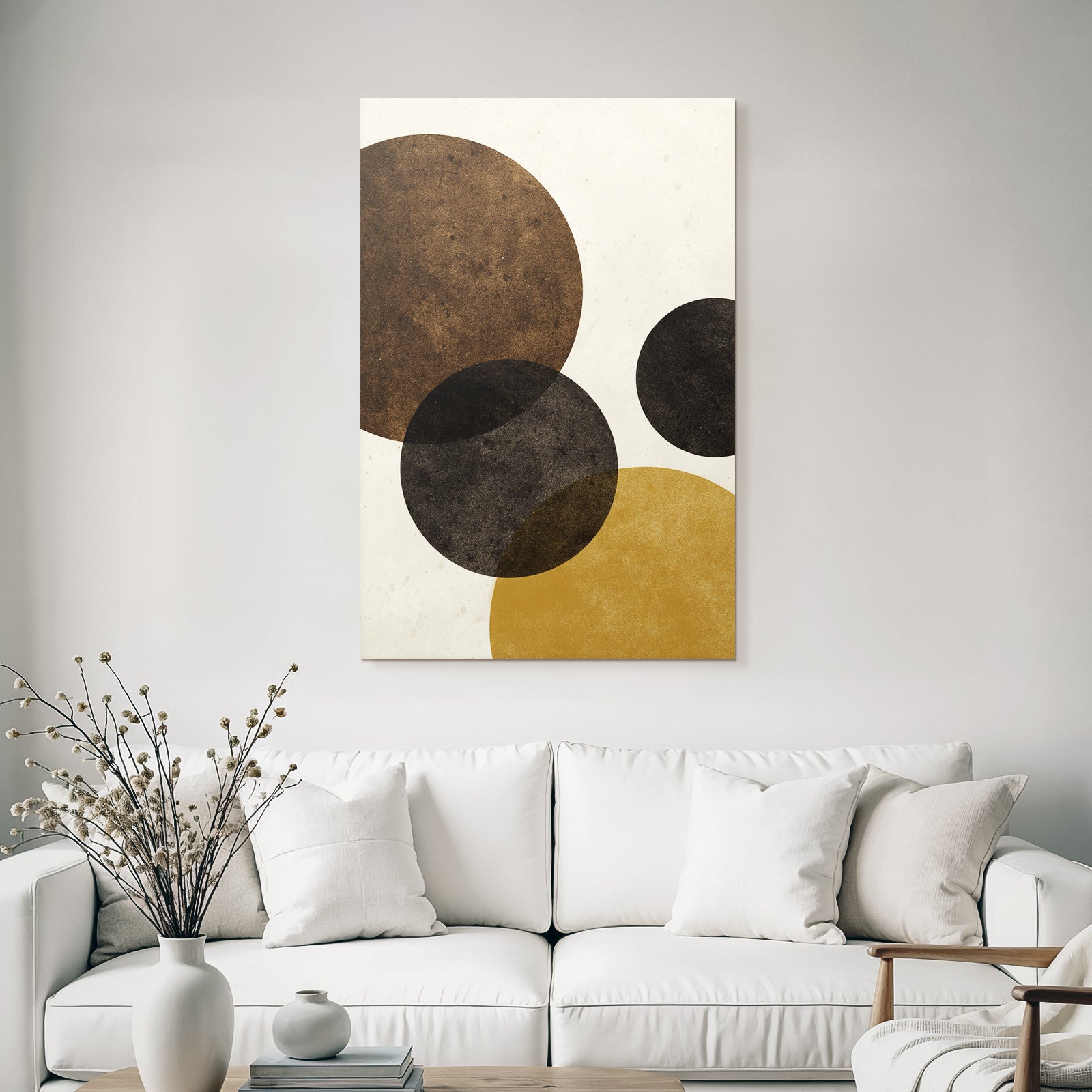 Minimalist Design Overlapping Circles Earth Tones Craft Background