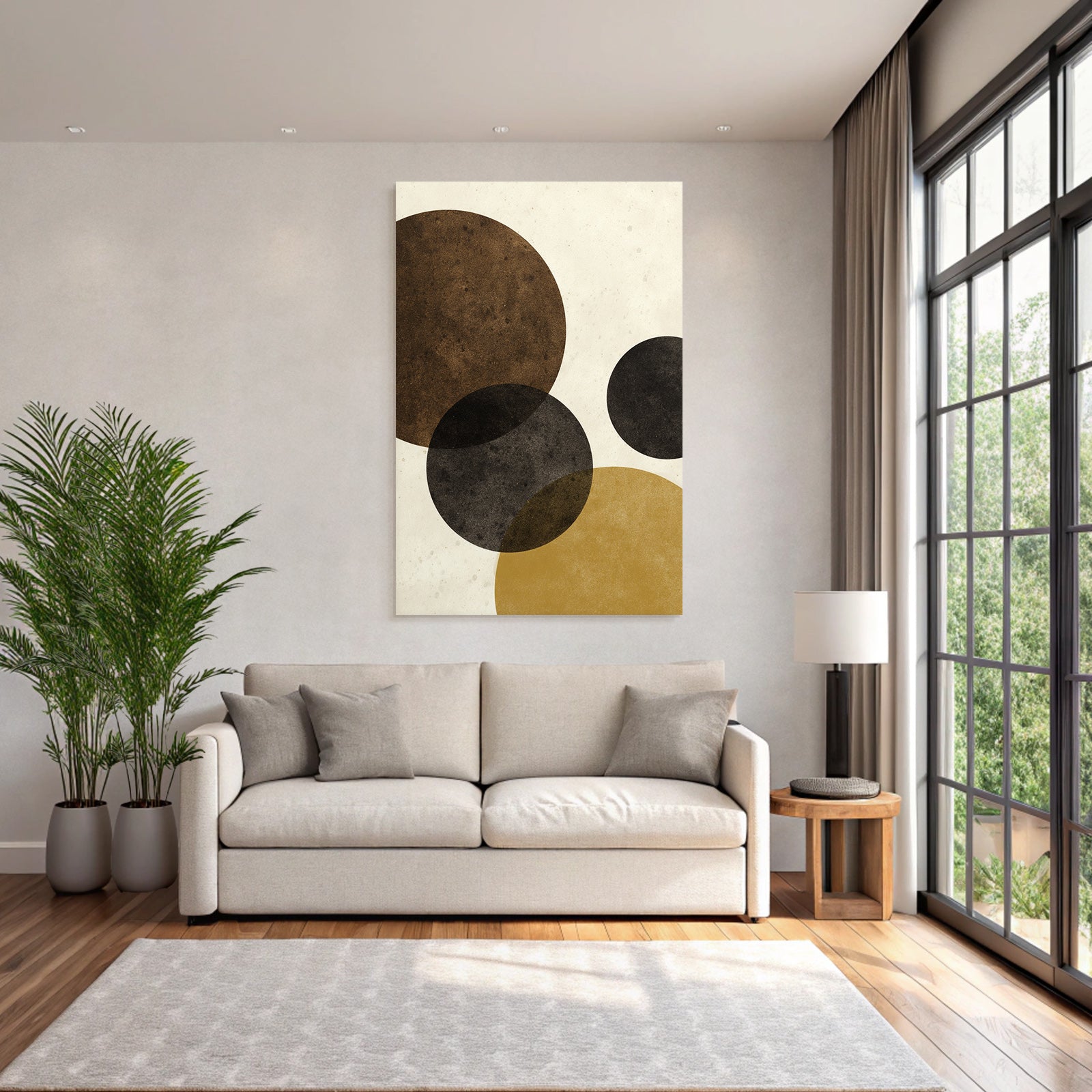 Minimalist Design Overlapping Circles Earth Tones Craft Background