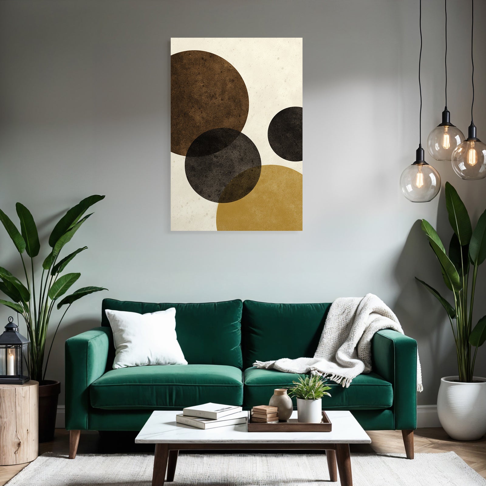 Minimalist Design Overlapping Circles Earth Tones Craft Background