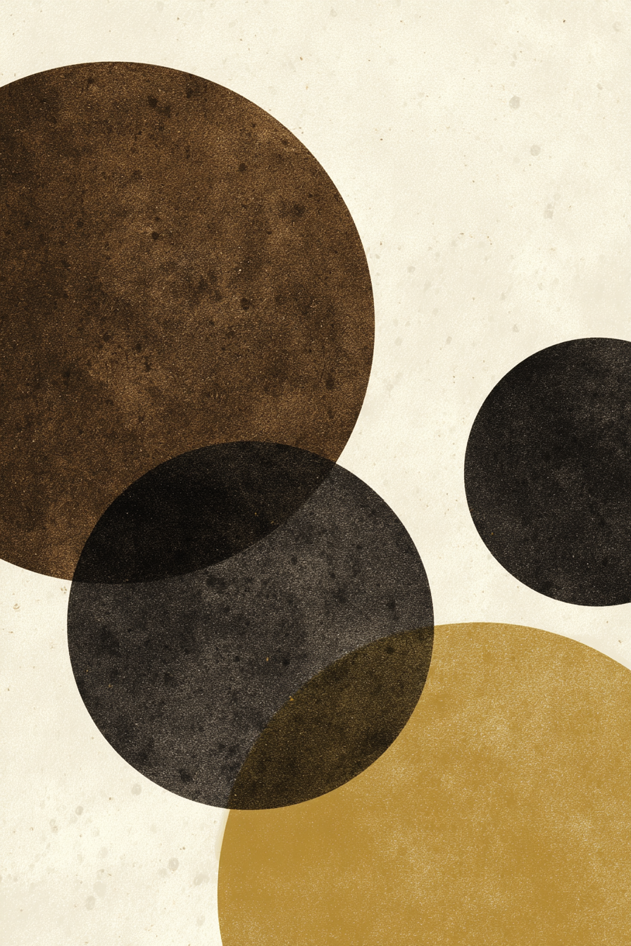 Minimalist Design Ueberlappende Kreise Erdtoene Handwerk Background | Modern Basic | Einrichtungsstile