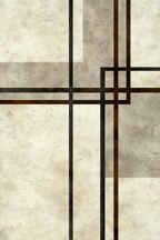 Minimalistische Abstrakte Gestaltung Ueberlappende Linien Und Formen Beige Braun Schwarz | Modern Basic | Einrichtungsstile