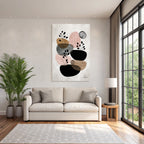 Moderne Abstracte Kunst Mit Botanischen Elementen Erde Ton Pastell Farben