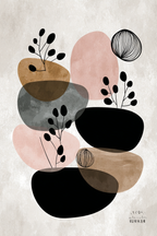 Moderne Abstracte Kunst Mit Botanischen Elementen Erde Ton Pastell Farben | Modern Basic | Einrichtungsstile