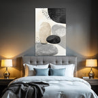 Moderne Abstrakte Design Runde Shape Grau Beige Black Minimalistisch Muster