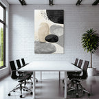 Moderne Abstrakte Design Runde Shape Grau Beige Black Minimalistisch Muster
