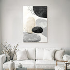 Moderne Abstrakte Design Runde Shape Grau Beige Black Minimalistisch Muster