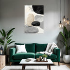 Moderne Abstrakte Design Runde Shape Grau Beige Black Minimalistisch Muster