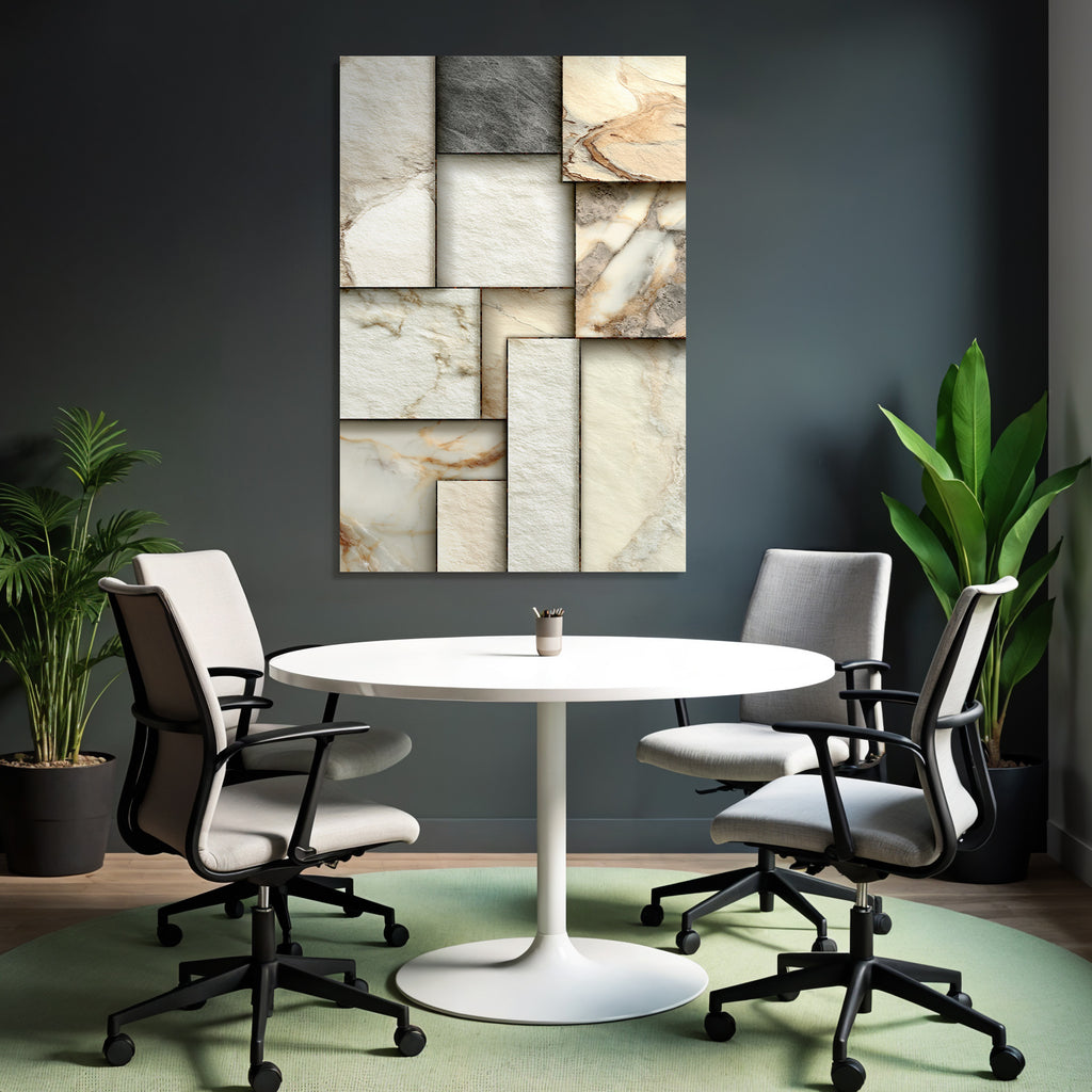 Steinmuster Paneele In Beige Cream Und Grau Marmor Design