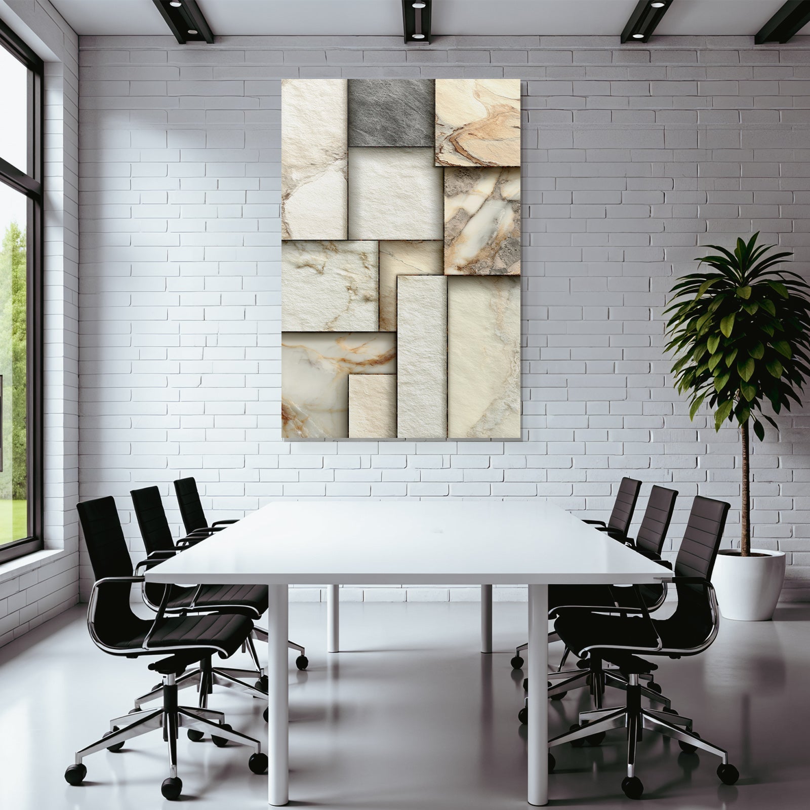 Steinmuster Paneele In Beige Cream Und Grau Marmor Design