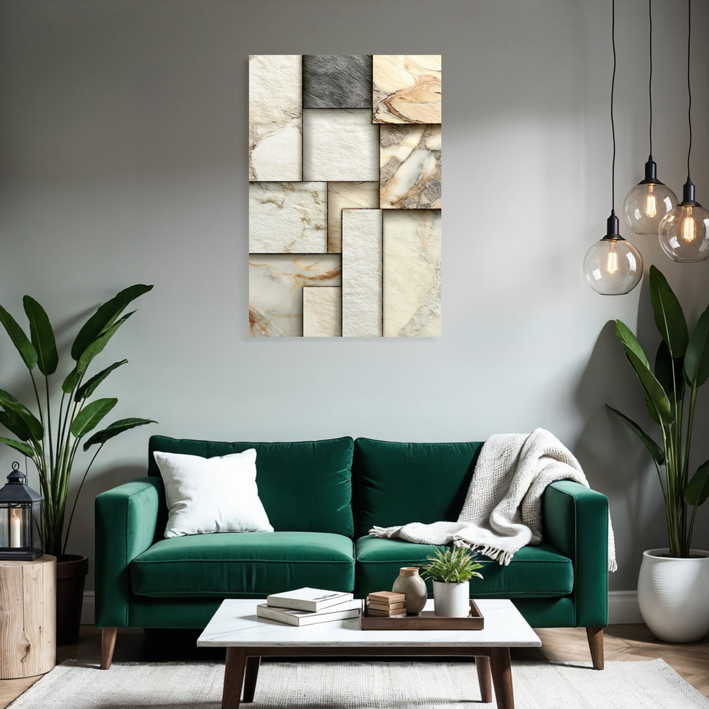 Steinmuster Paneele In Beige Cream Und Grau Marmor Design