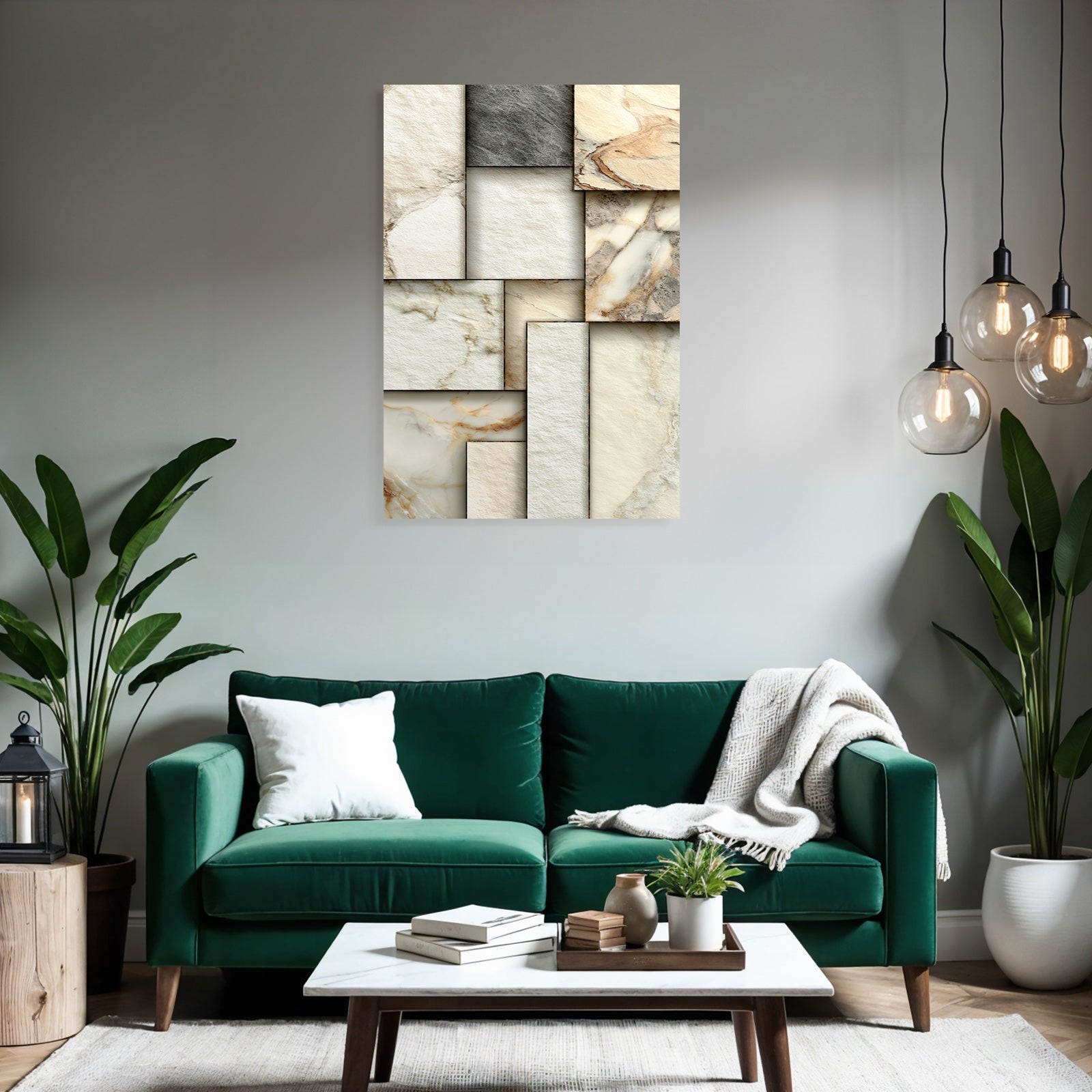 Steinmuster Paneele In Beige Cream Und Grau Marmor Design