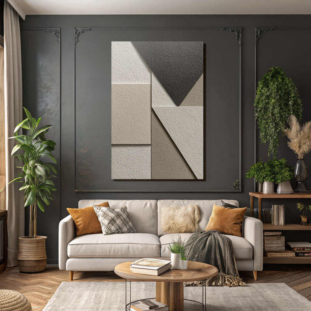 Texturierte Geometrische Formen Beige Grau Innenarchitektur Grafikdesign