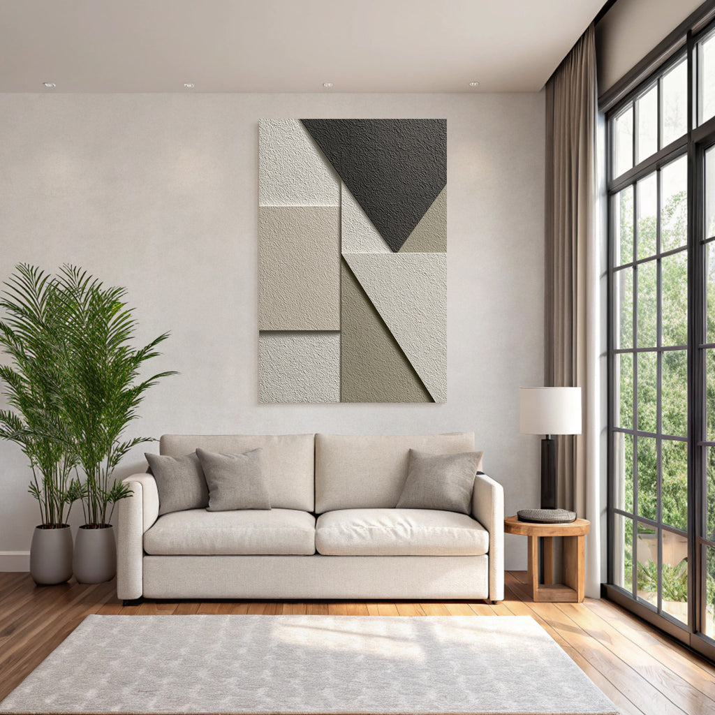 Texturierte Geometrische Formen Beige Grau Innenarchitektur Grafikdesign