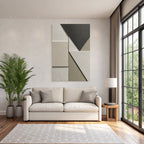 Texturierte Geometrische Formen Beige Grau Innenarchitektur Grafikdesign