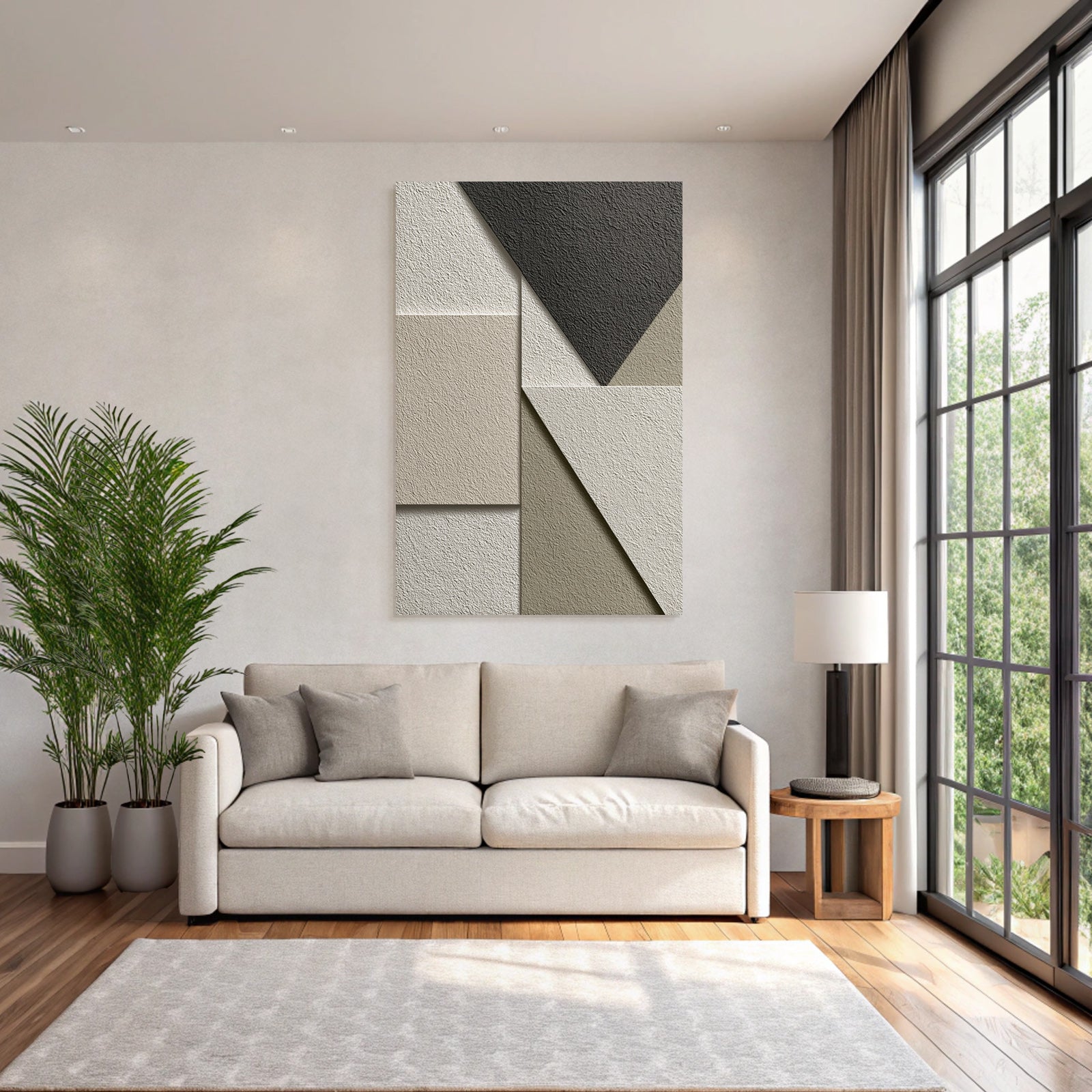 Texturierte Geometrische Formen Beige Grau Innenarchitektur Grafikdesign