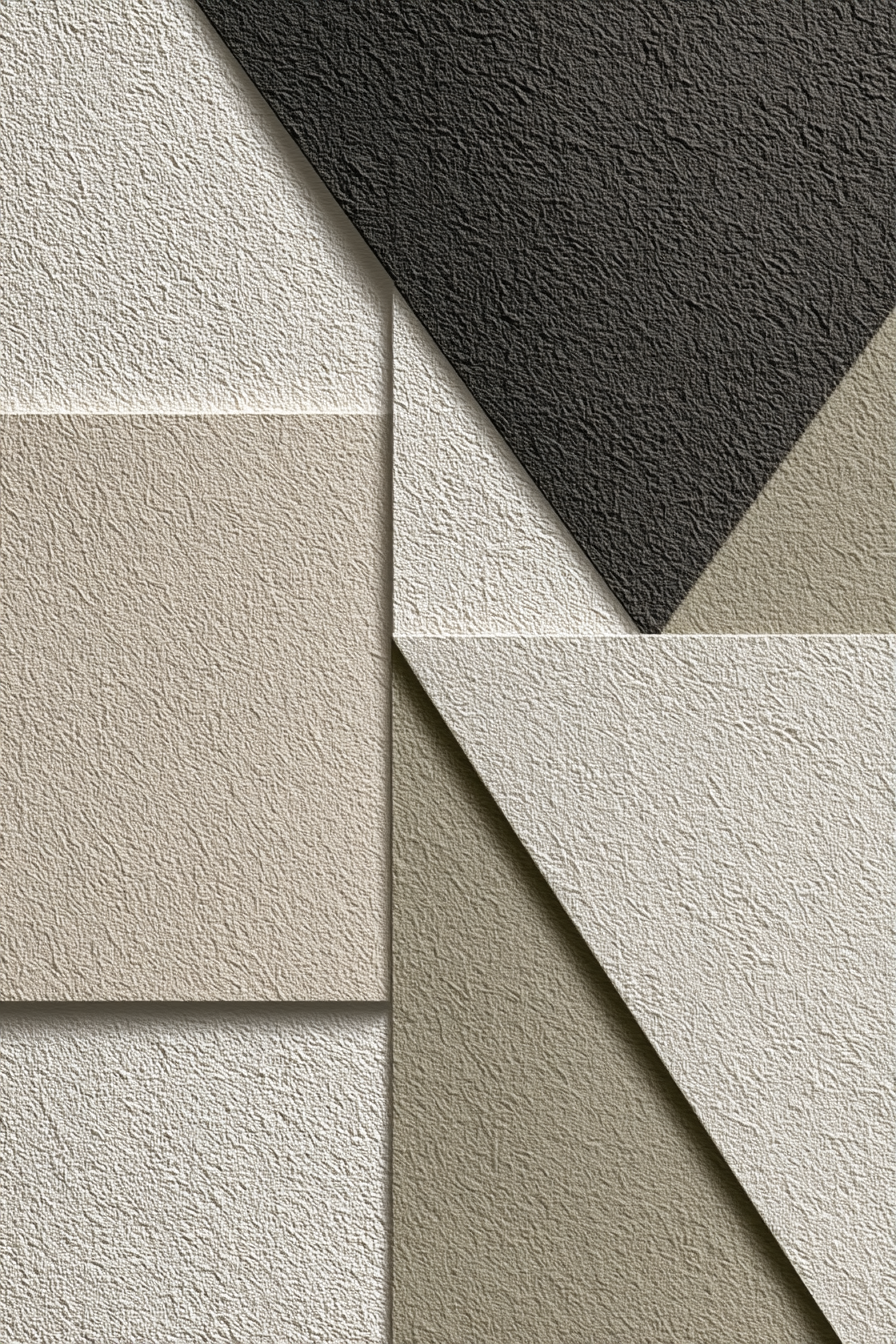 Texturierte Geometrische Formen Beige Grau Innenarchitektur Grafikdesign | Modern Basic | Einrichtungsstile