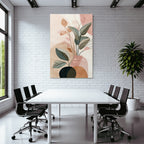 Vase with stylized plants and leaves Abstract Design