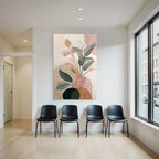 Vase with stylized plants and leaves Abstract Design