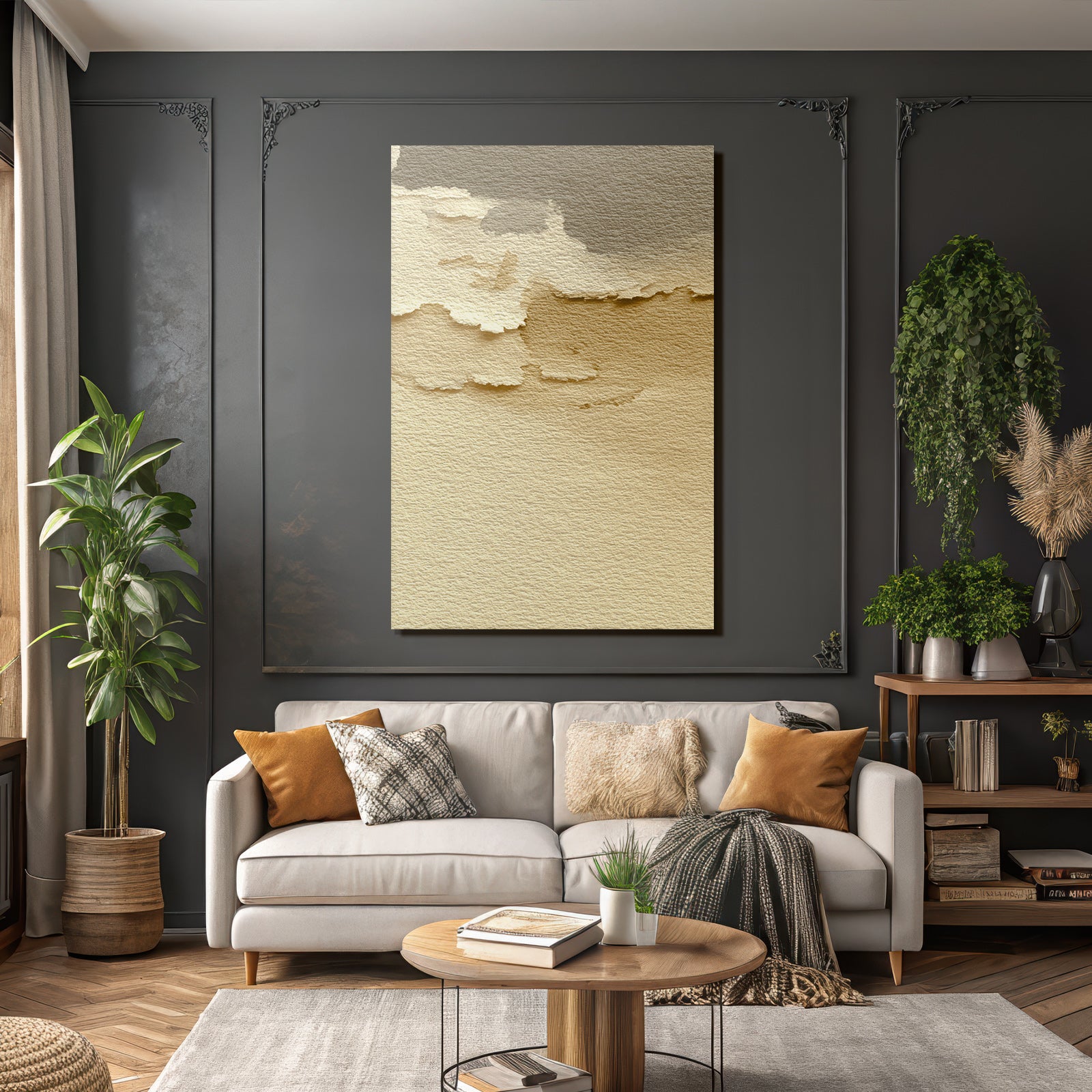 Wasserfarbe Abstrakter Hintergrund Beige Braun Texturiert