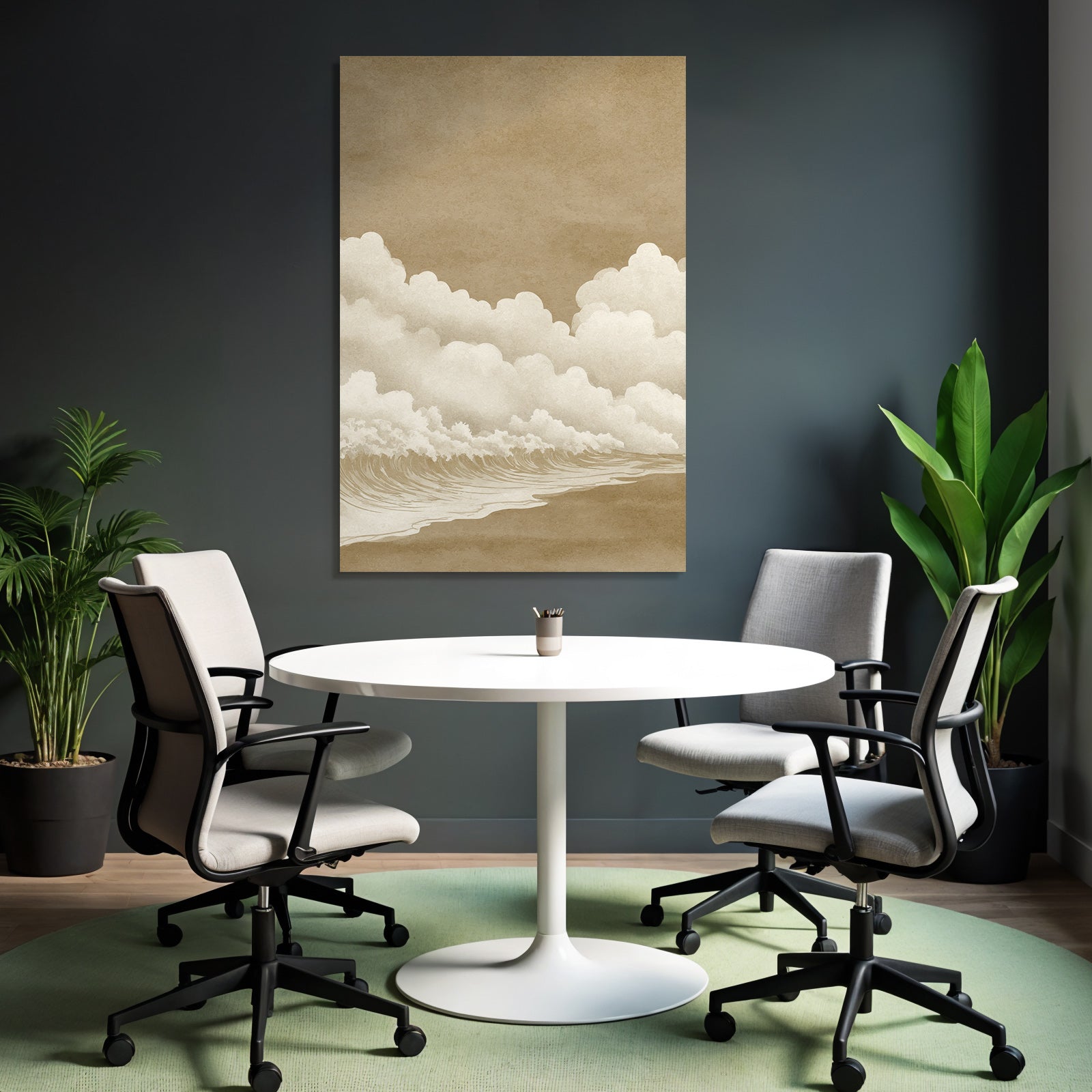 Waves and Clouds Artwork Traditional Japanese Art