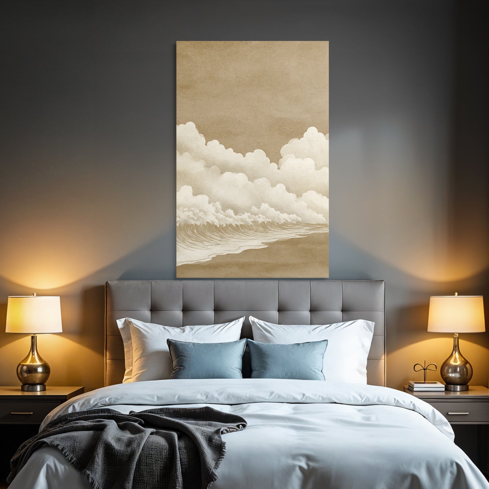 Waves and Clouds Artwork Traditional Japanese Art
