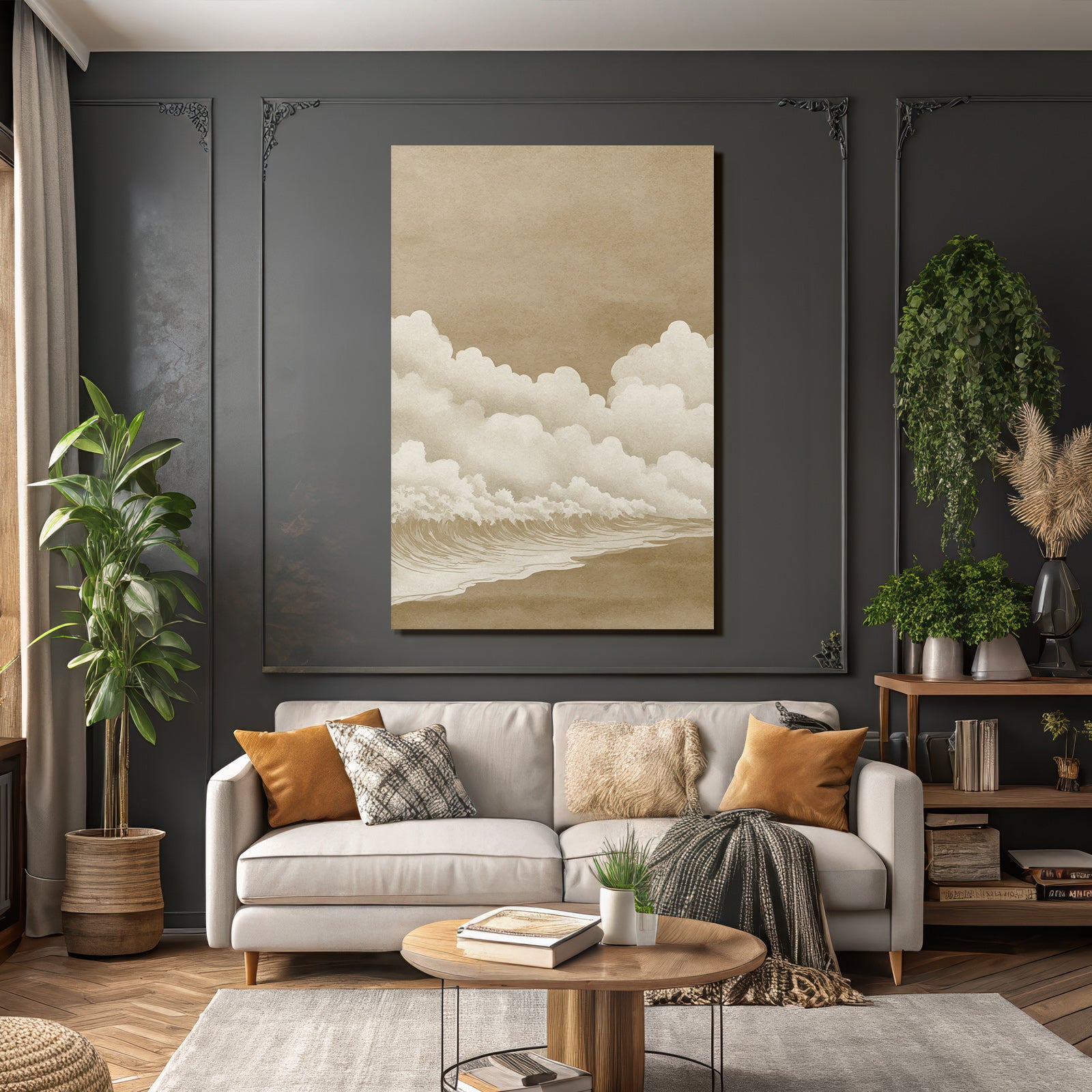 Waves and Clouds Artwork Traditional Japanese Art