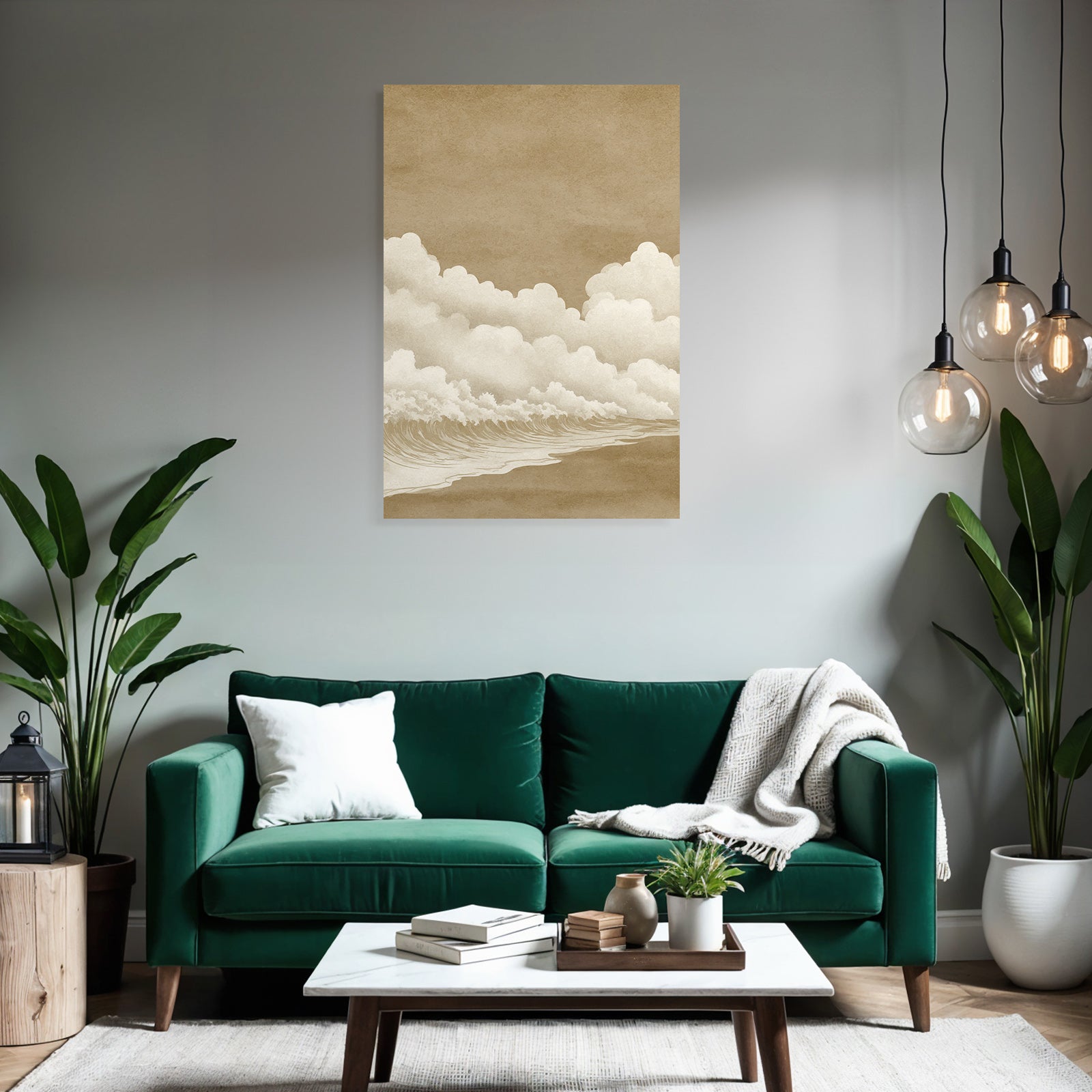 Waves and Clouds Artwork Traditional Japanese Art
