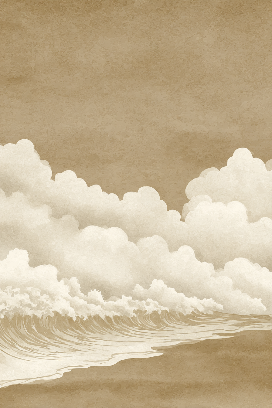 Wellen Und Wolken Kunstwerk Traditionelle Japanische Kunst | Modern Basic | Einrichtungsstile