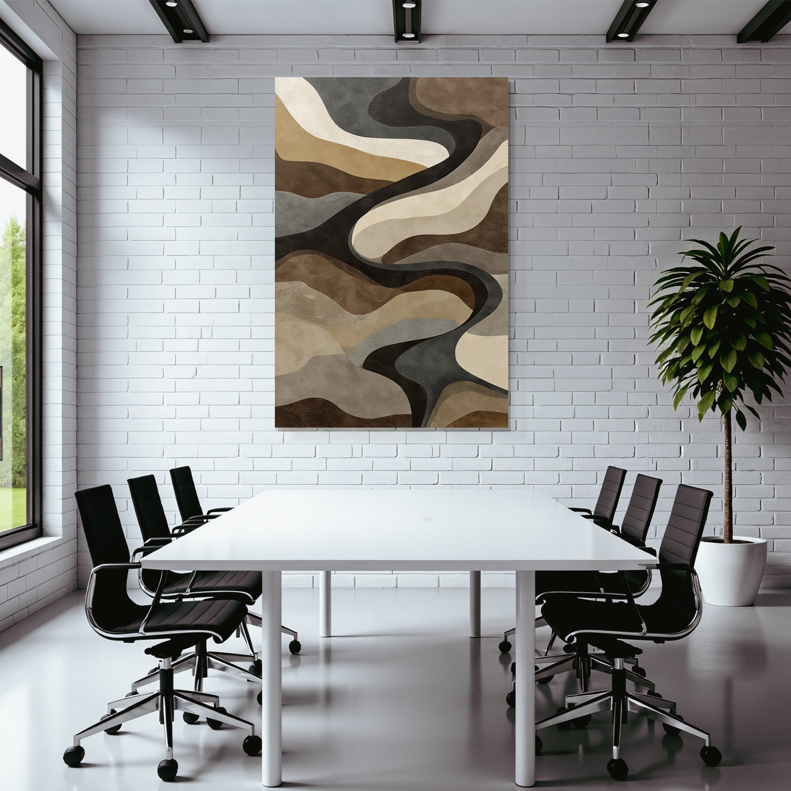 Wellenfoermige Muster In Braun Beige Und Grau Abstract Kunst