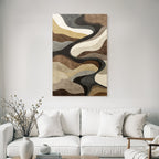 Wellenfoermige Muster In Braun Beige Und Grau Abstract Kunst