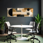 Abstracte Geometrische Kunst Mit Farben Schwarz Beige Grau Gold