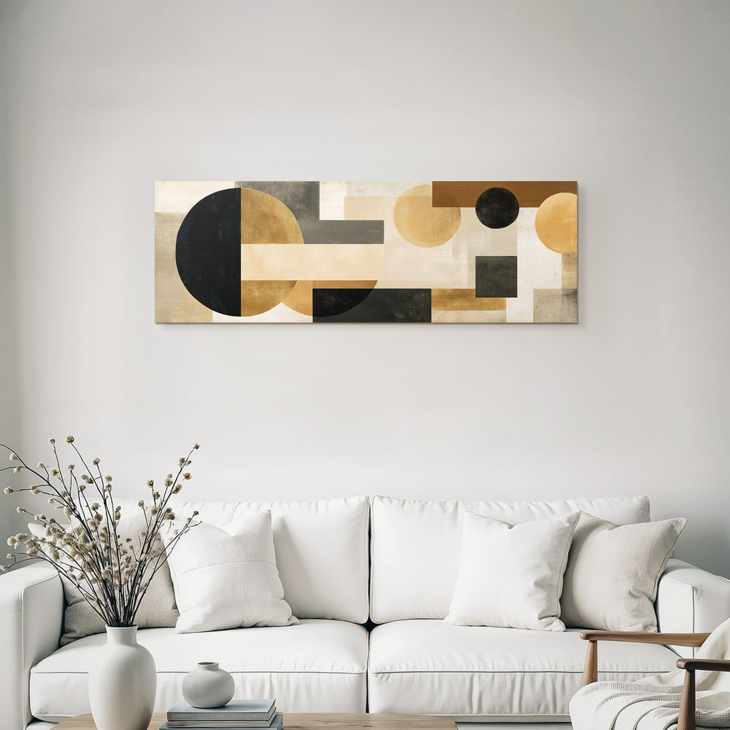 Abstracte Geometrische Kunst Mit Farben Schwarz Beige Grau Gold